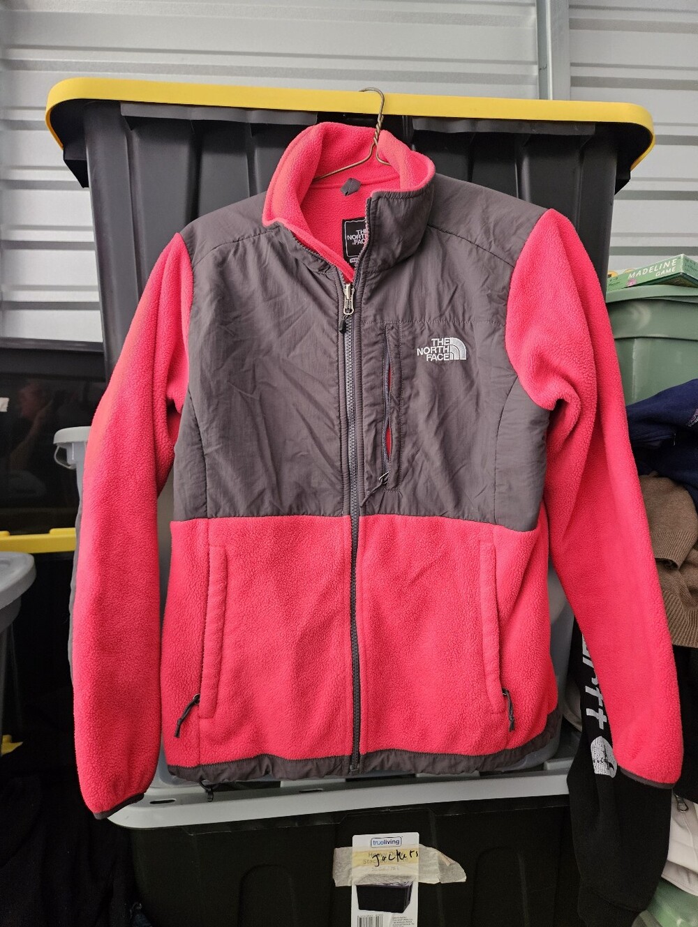 The North Face Denali Jackert Womens Size Medium Red & Black Fleece Full ZIp